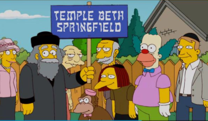 Jews holding Temple Beth Springfield sign